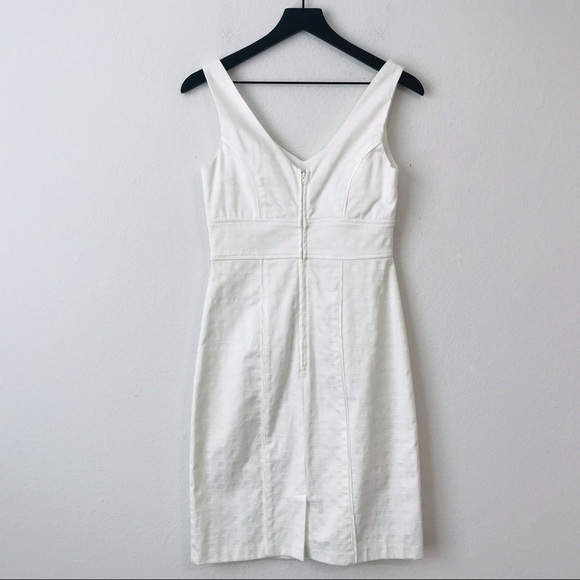 Y2K Corey P Early 2000s Sleeveless Textured White Ivory Cocktail Party Dress - Picture 3 of 9